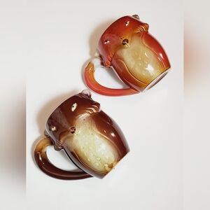 (2 Count) Gibson Home 3D Fox Glazed Stoneware Mugs
